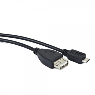 Кабель Maxxter (U-AFM-OTG) OTG USB2.0 - MicroUSB, 0.15 м, черный