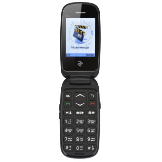 Мобильный телефон 2E E181 Dual Sim Black (708744071095); 2.4 (320х240) TN / раскладной / ОЗУ 32 МБ / 32 МБ встроенной + microSD до 16 ГБ / камера 0.3 Мп / 2G (GSM) / Bluetooth / 118х53х13 мм, 70 г / 800 мАч / черный