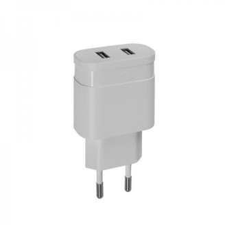 Сетевое зарядное устройство Rivacase (2USB 2.4A) White (VA4122 W00)