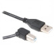 Кабель Cablexpert USB - USB Type-В V 2.0 (M/M), угловой, 3 м, премиум, черный (CCP-USB2-AMBM90-10)