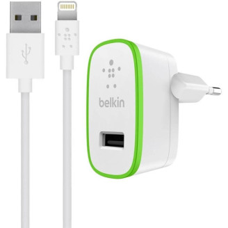 Сетевое зарядное устройство Belkin (1USB 2.4A) White (F8J125vf04-WHT) + кабель Lightning