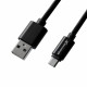 Кабель Grand-X USB-microUSB, Cu, 2,1A, Black, 1m, доп. защита-оплетка (FM01BB)