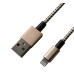 Кабель Grand-X USB-Lightning MFI, 1м YellowBlack/Gold (FL01YBG)