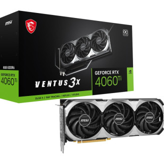 Видеокарта GF RTX 4060 Ti  8GB GDDR6 Ventus 3X E OC MSI (GeForce RTX 4060 TI VENTUS 3X E 8G OC)