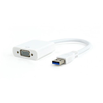 Адаптер Cablexpert (AB-U3M-VGAF-01-W) USB3.0-VGA, 0.15 м, белый