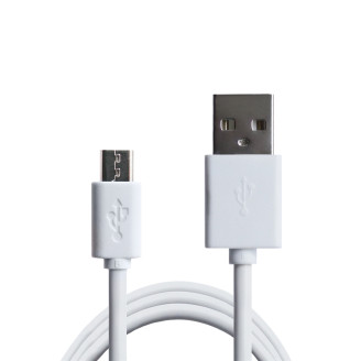 Кабель Grand-X USB-microUSB, Cu, 2,1A, White, 1m (PM01WS)
