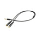 Аудио-кабель Cablexpert 3.5 мм - 2х3.5 мм (M/F), 0.2 м, черный (CCA-417M)