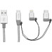 Кабель Verbatim USB2.0-Lightning/MicroUSB/USB Type-C, 1м Silver (48870)