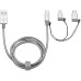 Кабель Verbatim USB2.0-Lightning/MicroUSB/USB Type-C, 1м Silver (48870)