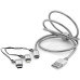 Кабель Verbatim USB2.0-Lightning/MicroUSB/USB Type-C, 1м Silver (48870)