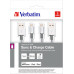 Комплект кабелей Verbatim USB2.0-Lightning, 1м+0.3м Silver (48873)