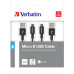 Комплект кабелей Verbatim USB2.0-MicroUSB, 1м+1м Black (48874)