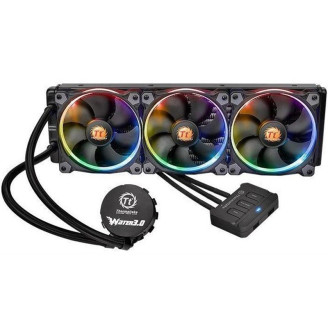 Система водяного охлаждения Thermaltake Water 3.0 Riing RGB 360 (CL-W108-PL12SW-A), Intel: 2066/2011/2011-3/1150/1151/1155/1156/1366, AMD: TR4/AM4/FM1/FM2/AM2/AM2+/AM3/AM3+, 392x120x27 мм, 5-pin