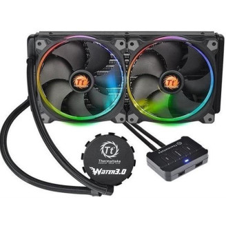 Система водяного охлаждения Thermaltake Water 3.0 Riing RGB 240 (CL-W107-PL12SW-A), Intel: 2066/2011/2011-3/1150/1151/1155/1156/1366, AMD: TR4/AM4/FM1/FM2/AM2/AM2+/AM3/AM3+, 270x120x27 мм, 5-pin