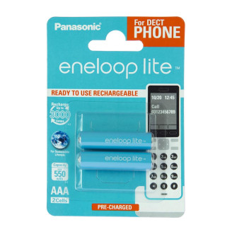Аккумуляторы Panasonic Eneloop Lite Dect AAA/HR03 NI-MH 550 mAh BL 2 шт