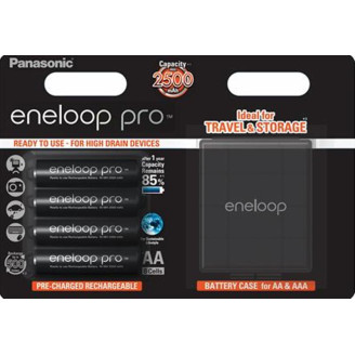 Аккумуляторы Panasonic Eneloop Pro AA/HR06 NI-MH 2500 mAh BL 4 шт + case