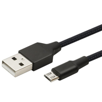 Кабель 2E Alumium Shell Cable USB-MicroUSB 1м Black (2E-CCMAL-1M)