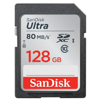 Карта памяти SDXC 128GB UHS-I Class 10 SanDisk Ultra (SDSDUNC-128G-GN6IN)