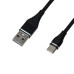 Кабель Grand-X NC-012 USB-USB Type-C, 1.2м, 2А, Cu, Black (NC012BK)