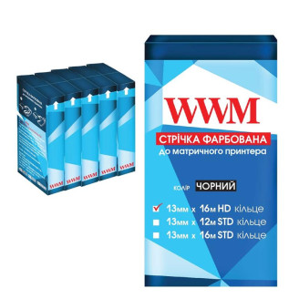 Лента WWM 13 mm*16 m Refill HD кольцо Black (R13.16H5) pack 5