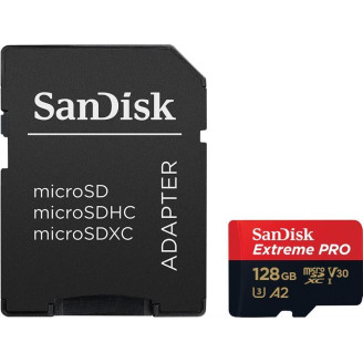 Карта памяти MicroSDXC 128GB UHS-I/U3 Class 10 SanDisk Extreme Pro A2 R170MB/s + SD-адаптер (SDSQXCY-128G-GN6MA)
