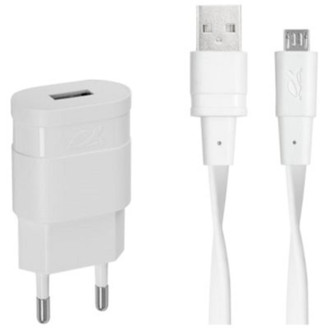 Сетевое зарядное устройство Rivacase (1USBx1A) White (VA4111 WD1) + кабель microUSB