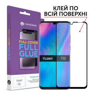 Защитное стекло MakeFuture для Huawei P30 Full Cover Full Glue, 0.25mm (MGF-HUP30)