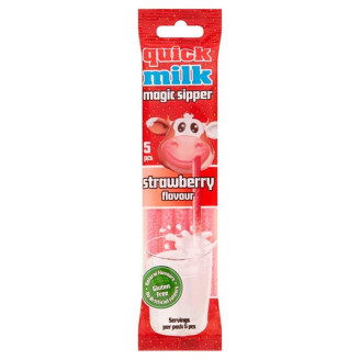 Трубочки для молока Quick Milk Magic Sipper Strawberry Flavour, 5 шт (Венгрия)