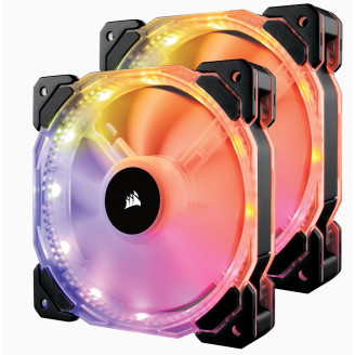 Вентилятор Corsair HD140 RGB Twin Pack (CO-9050069-WW), 140x140x25мм, 4-pin, черный