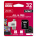 Карта памяти MicroSDHC  32GB UHS-I Class 10 Goodram + SD-adapter + OTG Card reader (M1A4-0320R12)