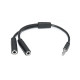 Аудио-кабель REAL-EL Audio Pro (EL123500039) mini-jack 3.5мм(M)-2xmini-jack 3.5мм(F) 0,2м, черный