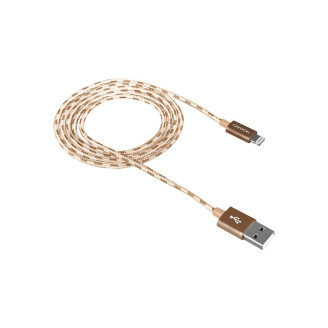 Кабель Canyon USB - Lightning 1м, Gold (CNE-CFI3GO) в оплетке