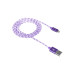 Кабель Canyon USB - Lightning 1м, Purple (CNE-CFI3P) в оплетке