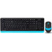 Комплект (клавиатура, мышь) беспроводной A4Tech FG1010 Black/Blue USB