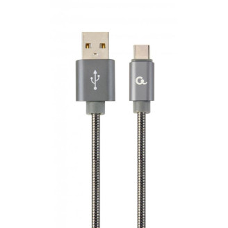 Кабель Cablexpert USB - USB Type-C V 2.0 (M/M), премиум, 2 м, серый (CC-USB2S-AMCM-2M-BG)