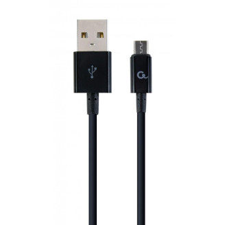 Кабель Cablexpert USB - micro USB V 2.0 (M/M), премиум, 1 м, черный  (CC-USB2P-AMmBM-1M)