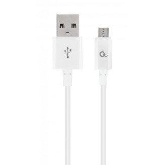 Кабель Cablexpert USB - micro USB V 2.0 (M/M), премиум, 1 м, белый (CC-USB2P-AMmBM-1M-W)