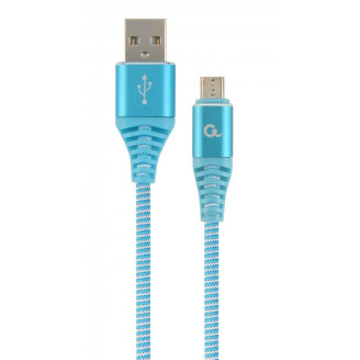 Кабель Cablexpert USB - micro USB (M/M), премиум, 2 м, голубой (CC-USB2B-AMmBM-2M-VW)