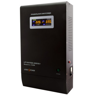 ИБП LogicPower LPY-W-PSW-3000VA+ (2100Вт)10A/15A, с правильной синусоидой, 48V, настенный