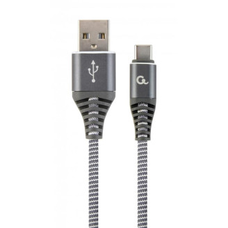 Кабель Cablexpert USB - USB Type-C V 2.0 (M/M), премиум, 1 м, серый (CC-USB2B-AMCM-1M-WB2)