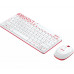Комплект (клавиатура, мышь) беспроводной Logitech MK240 White USB (920-008212)