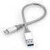 Кабель Verbatim USB2.0-USB Type-C, 0.3м Silver (48868)