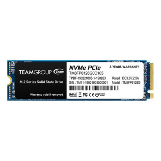 Накопитель SSD  128GB Team MP33 M.2 2280 PCIe 3.0 x4 3D TLC (TM8FP6128G0C101)