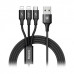 Кабель Baseus Rapid USB-2Lightning+microUSB, 3A 1.2м Black (CAMLL-SU01)