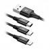 Кабель Baseus Rapid USB-2Lightning+microUSB, 3A 1.2м Black (CAMLL-SU01)