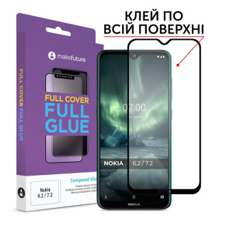 Защитное стекло MakeFuture для Nokia 6.2/7.2 Black Full Glue, 0.33 mm (MGF-N62)