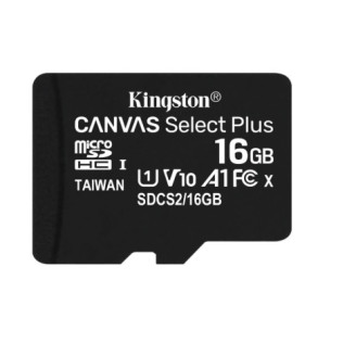 Карта памяти MicroSDHC  16GB UHS-I Class 10 Kingston Canvas Select Plus R100MB/s (SDCS2/16GBSP)