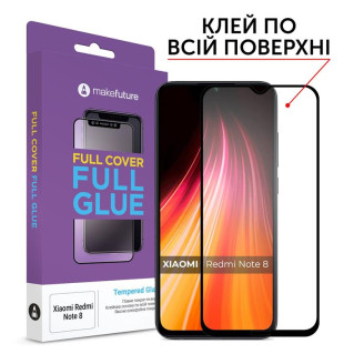 Защитное стекло MakeFuture для Xiaomi Redmi Note 8 Full Cover Full Glue, 0.25mm (MGF-XRN8)