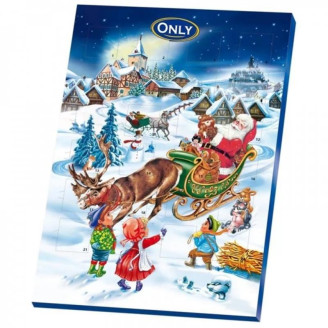Шоколадный Рождественский календарь Only Санта с оленем, 75 г (Германия)