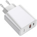 Сетевое зарядное устройство Baseus Speed PPS (2USB, 5A) QC3.0 30W White (522331) + кабель USB Type-C